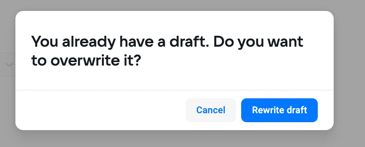 Saving a draft